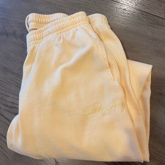 PacSun Pants - Playboy by Pacsun Yellow Sweatpants Size Medium